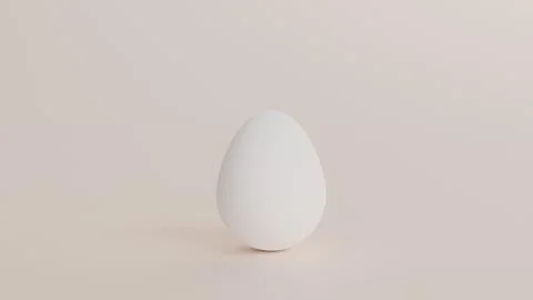 3d model of white easter egg on light beige background background as exampl.. Stock Illustration