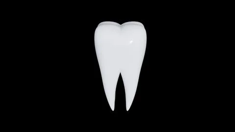 3D model of a white molar tooth on a black background, dentistry Stock Photos