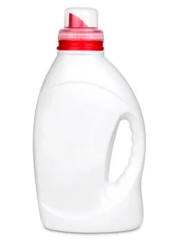 3d model of white plastic bottle of liquid for washing machine isolated on wh Stock Illustration