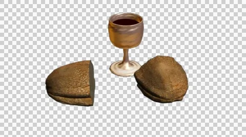 3D model of wine and bread FULL HD 1920Х1080 Stock Footage 55252149