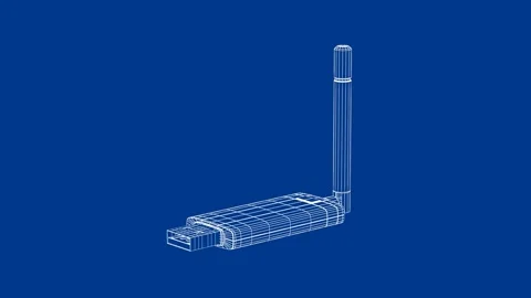 3D model of wireless network adapter Stock Footage 331925691
