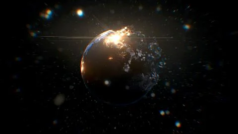 3d model world disintegrate in the galaxy. Stock Illustration