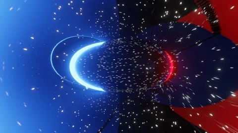 3d modeled abstraction of an object in outer space against stars Stock Footage 208706282