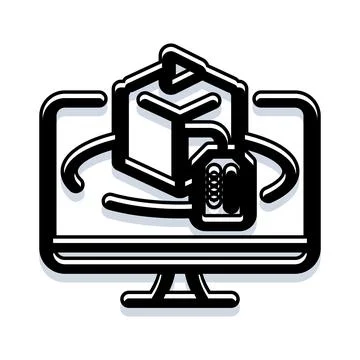 3d modeling and computer aided design software Stock Illustration