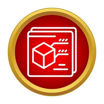 3d modeling and computer aided design icon button Stock Illustration