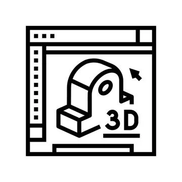 3d modeling architectural drafter line icon vector illustration Illustrazione stock