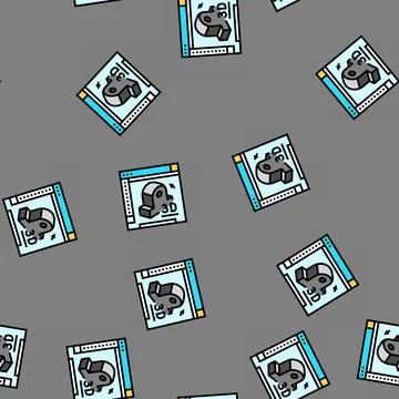3d modeling architectural drafter vector seamless pattern Stock Illustration