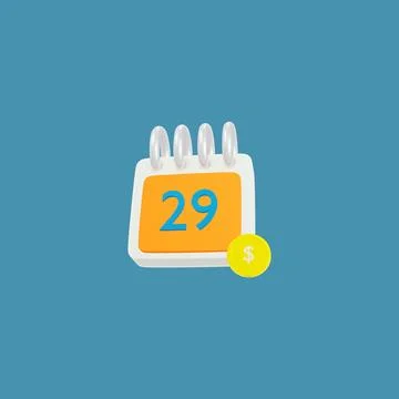 3d modeling calendar date 29 Stock Illustration