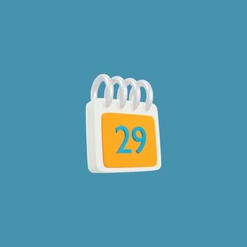 3d modeling calendar date 29 Stock Illustration