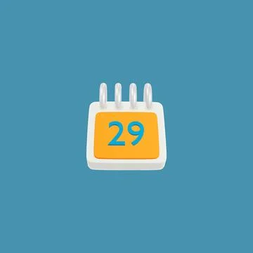 3d modeling calendar date 29 Stock Illustration