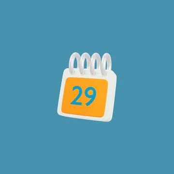 3d modeling calendar date 29 Stock-Illustration