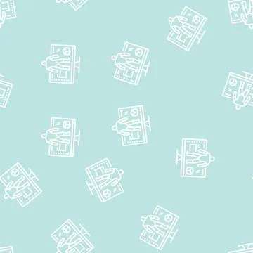 3d modeling characters line seamless pattern Illustrazione stock