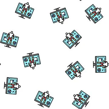 3d modeling characters vector seamless pattern Stock Illustration