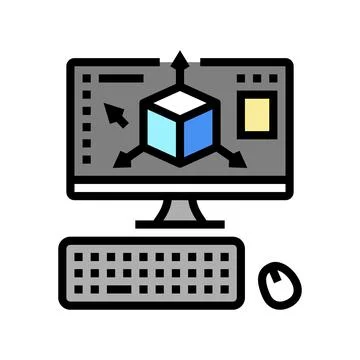 3d modeling color icon vector illustration Stock Illustration
