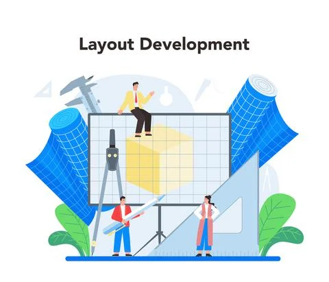 3D modeling concept. Digital drawing with electronic tools and equipment Stock Illustration