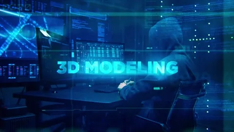 3D Modeling concept technology futuristic data background v02 Stock Footage 339078250