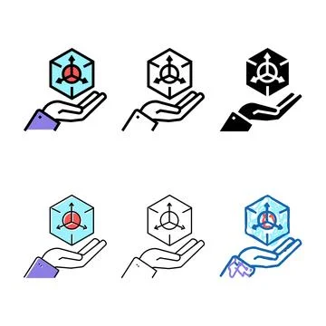 3d modeling concepts color icon vector sign Stock Illustration