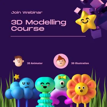 3D Modeling Course. Stockillustratie