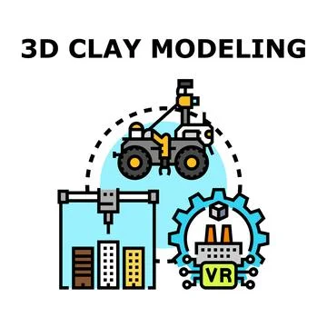 3d modeling design developing digital creation concept Ilustración de archivo