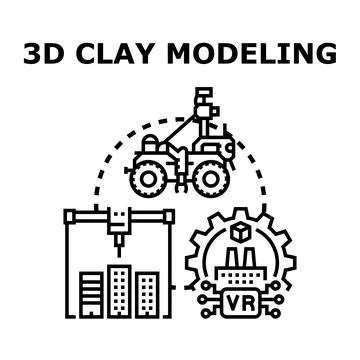 3d modeling design developing digital creation concept Stock Illustration