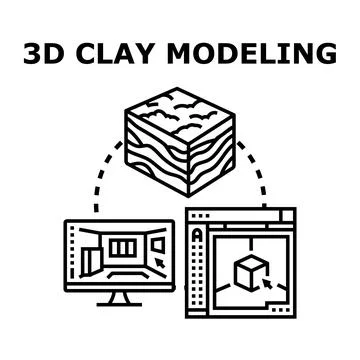 3d modeling designing digital terrain architecture concept Stock Illustration
