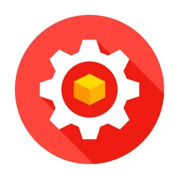 3d Modeling Gear Circle Icon Stock Illustration