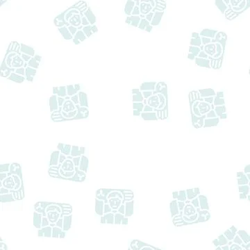 3d modeling glyph vector seamless pattern flat Stock Illustration