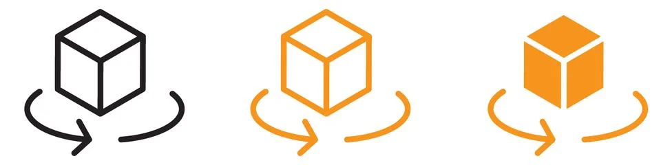3D Modeling Icon for Animation and Design Stock Illustration