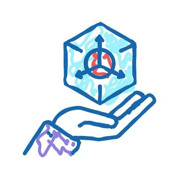 3d modeling icon doodle illustration sign Stock Illustration