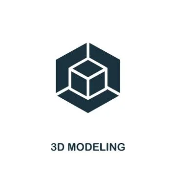 3D Modeling icon. Premium style design from design ui and ux icon collection イラスト素材