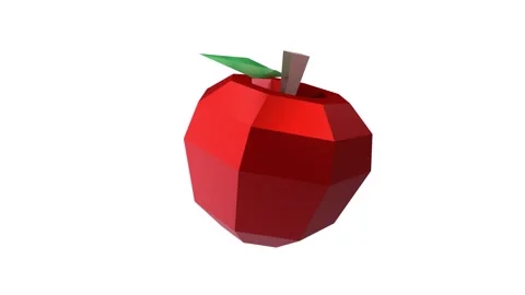 3D modeling a low-poly apple with simple shapes and vibrant colors Stock-Footage 283233071