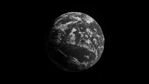 3D modeling planet with clouds on a black background. Concept 3d render science  Stock Footage 161341360