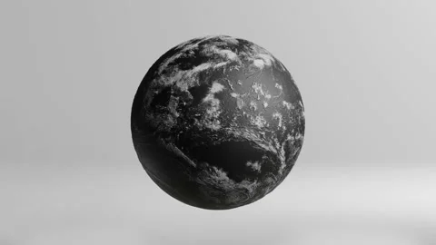 3D modeling planet with clouds on a white background. Concept 3d render science Stock Footage 160653677