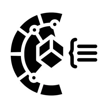 3d modeling process glyph icon vector illustration Illustrazione stock