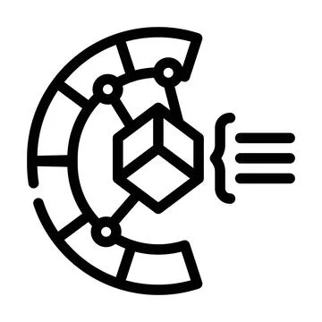 3d modeling process line icon vector illustration Illustrazione stock