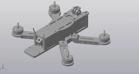 3d modeling of quadrocopter parts, gray parts, assembly, constructor Stock Footage 167053993