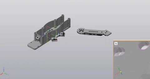 3d modeling of quadrocopter parts, gray parts, assembly, constructor Stock Footage 167054200