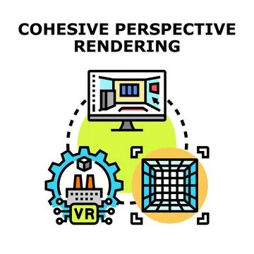 3d modeling rendering virtual reality technology concept Stock Illustration