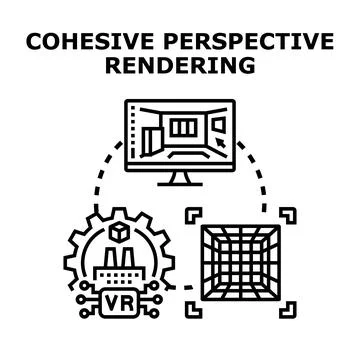 3d modeling rendering virtual reality technology concept Stock Illustration