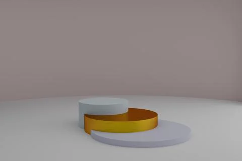3d modeling scene with round podiums in calm pastel colors Illustrazione stock