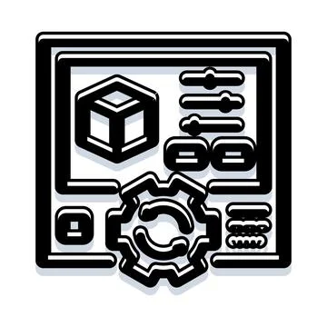 3d modeling software interface designing engineering concepts イラスト素材