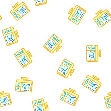 3d modeling vector seamless pattern flat Stock Illustration