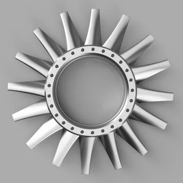 3D Modelling Of Machine Part. Turbine Rotor Blades Stock Illustration