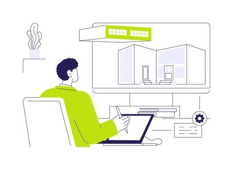3D modelling software abstract concept vector illustration. 스톡 일러스트