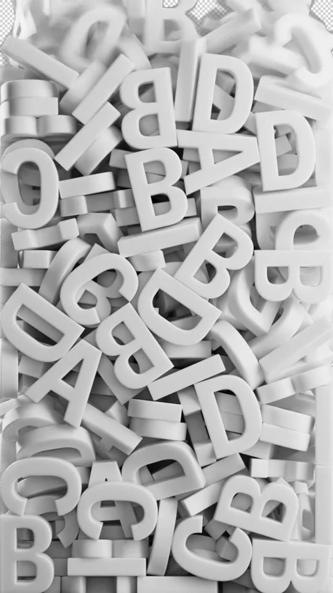 3D models alphabet letters falling filli... | Stock Video | Pond5