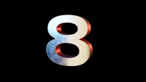 3D models of Arabic numerals with alpha channel. Transparent background Stock Footage 124178981