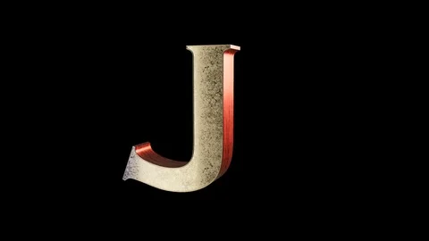 3D models of capital letters with alpha channel. Transparent background Stock Footage 124339475