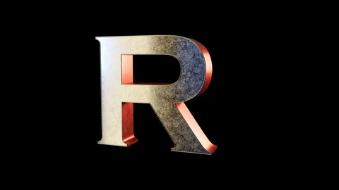 3D models of capital letters with alpha channel. Transparent background Video stock 124340927