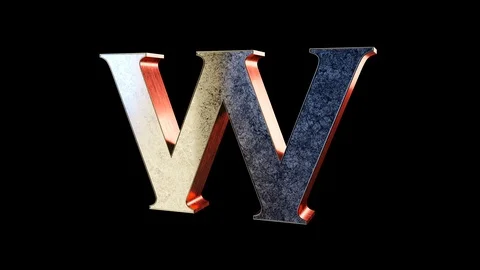 3D models of capital letters with alpha channel. Transparent background Vídeos de archivo 124341842
