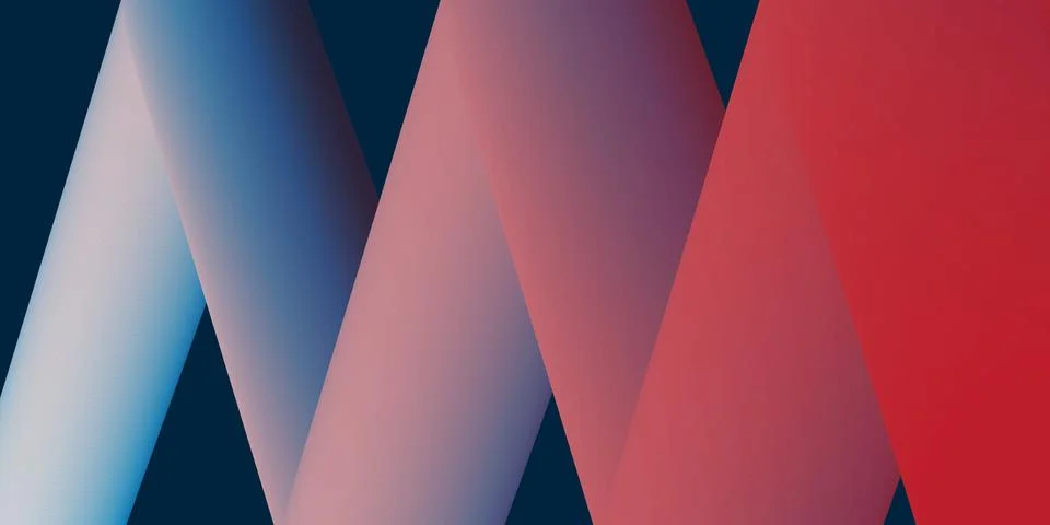 3D Modern abstract background featuring a tubular zigzag shapes in red, blu.. Stock Illustration